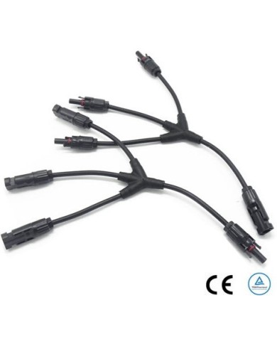 Zlučovacie konektory MC4 1x3 s kabelom - pár